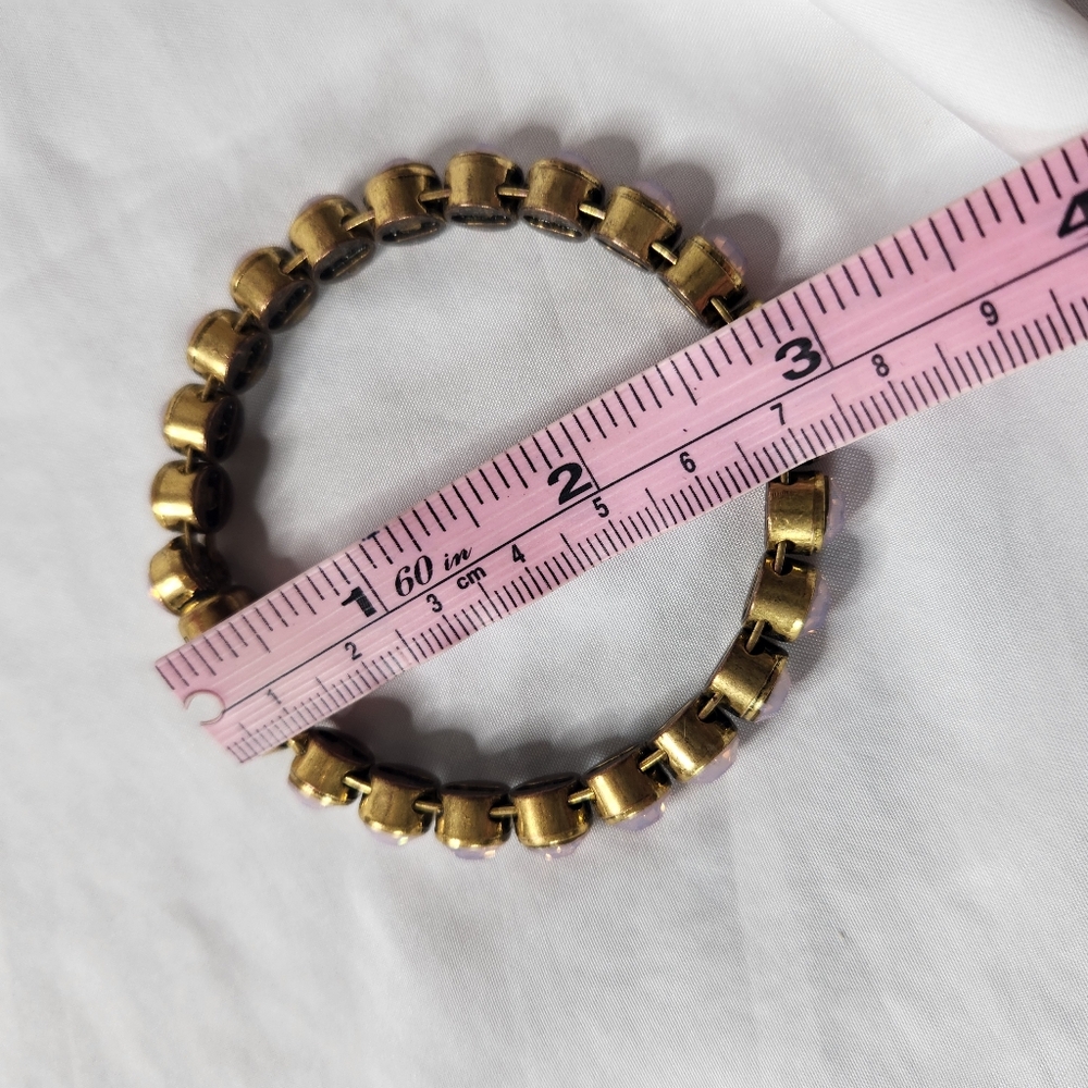 Plunder Elegant Antique Gold Pink Crystal Bracelet - Picture 4 of 5
